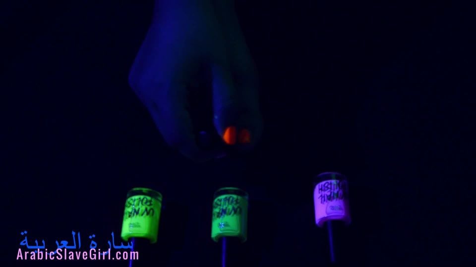 Foot Fetish , Black Light Toe Painting with Chill Music SFW bdsm 