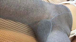 Gray Cotton Stockings Fetish Video With Huge Male Orgasm ( At Home, In 