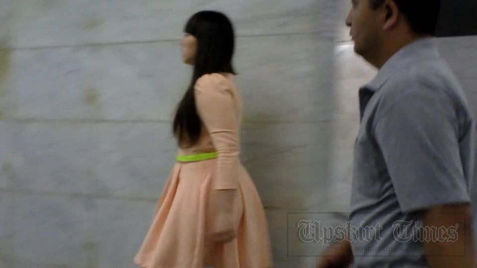 Upskirt-times.com- Ut_2626# Girl in wide pink dress. Another excellent model for making voyeur upskirt...