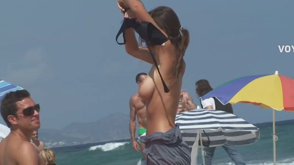 Stunning girl gets naked on beach