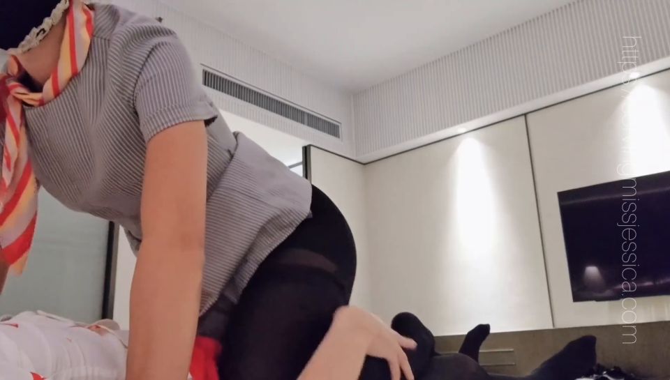 [K2S.CLUB] Hong Kong Señora Jessica - Entrenamiento Real - Azafata de Seda Negra Puta, Exprimir esperma Super Lewd - FullHD 1080P