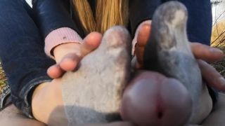 adult video clip 16 first time femdom Public Footjob And Socks Job From Beauty On In The Park Close View – Oksifootjob, oksifootjob on femdom porn