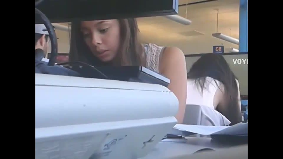 online adult clip 14 Bored school girl in the computer class - under desk - voyeur lana rhoades foot fetish