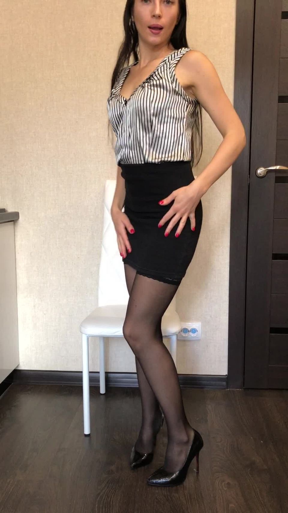 Princess_Monica Naughty secretary strip - High Heels