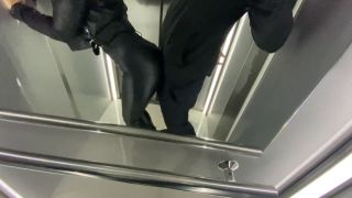 Leather Blonde Seduce Me In Elevator Then Creampie Her Pussy 1080p