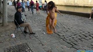 Crazy hairy naked in street Public!