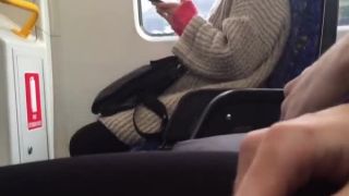 Guy masturbates in train