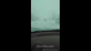 Alice WonderPUBLIC SNOWJOB - Outdoor DT Facefuck While Snowing in 10 F on the Trails - COLD, BUT FUN!!!