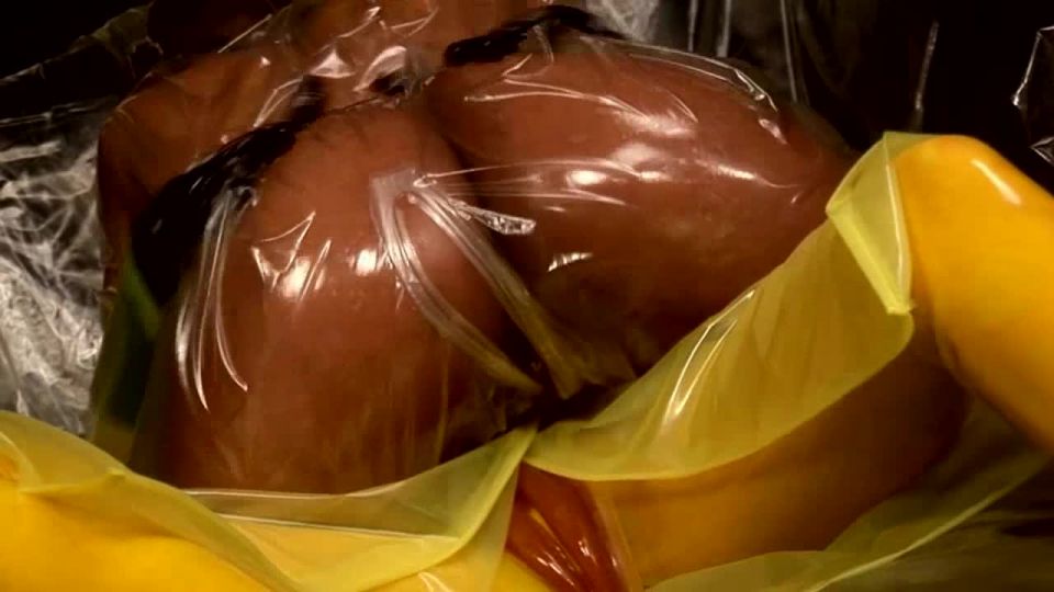 Látex Duro plástico fetichismo lesbianas y re-respiración bolsa fa...