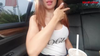 Miss Red Star - Risky TITFUCK In Front Of Mc Donalds - people caught at us - Big tits