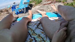 🔇 Jerking Off On The Public Nude 👙🔞Beach🏖️. People See Us. Some Cam