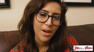 This nerdy babe made me wear a condom, but Ill do anything for that pussy