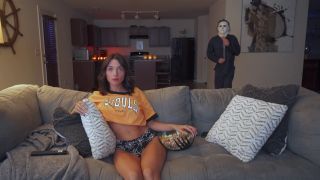 Brooke Tilli - Step Bro is Back from Halloween Party to give Sis a Scary Big Cock - Petite brunette