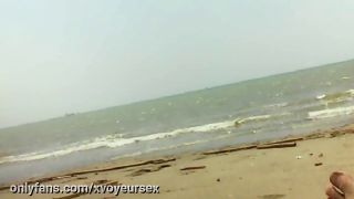 I Pull Out And Jerk Off My Cock In Front Strangers In The Public Beach.