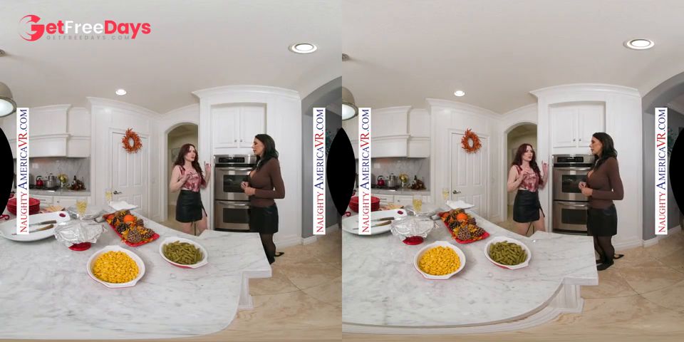 Two Horny Milf Girlfriends Fuck Their Neighbor at Thanksgiving