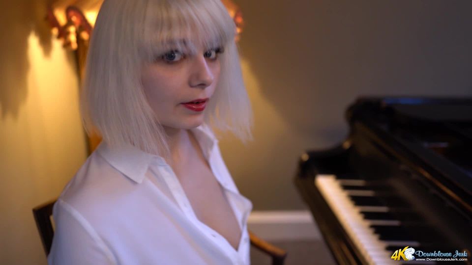 DownBlouse Jerk - Rock Hard Pianist - Teasing, pantyhose femdom on pov 