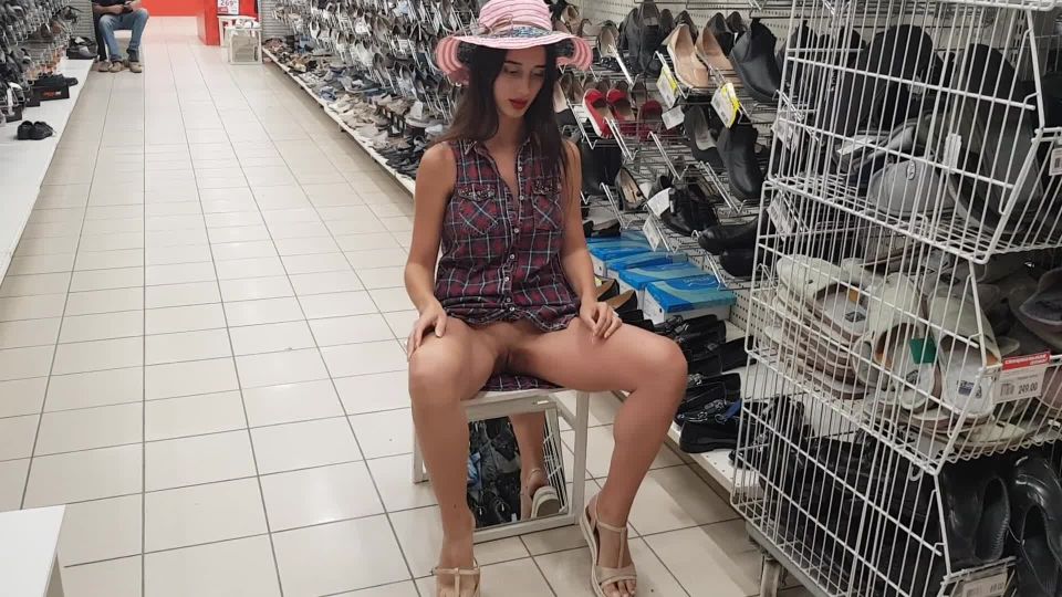 SweetButtocks - The Lady in a Hat without Panties in the Store Walmart ,  on public 