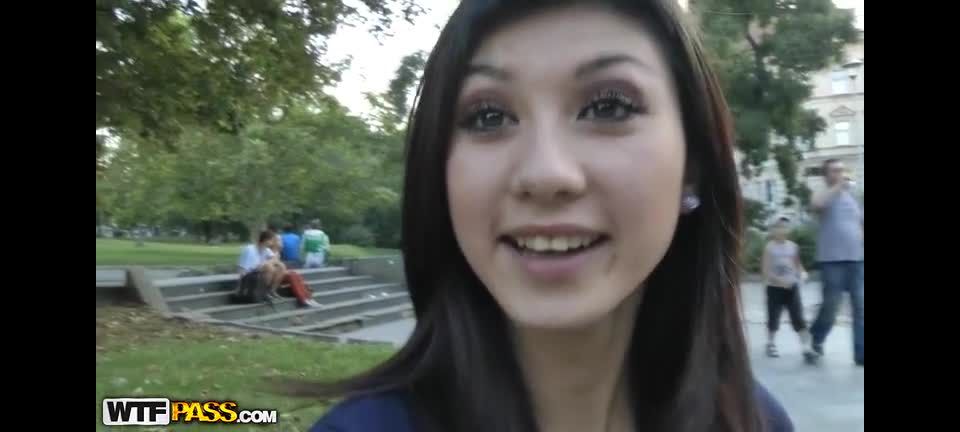 19-year-old Monica performs blowjob in public