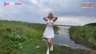 [GetFreeDays.com] Beautiful babe in white skirt gives blowjob to friend on walk by pond Porn Leak May 2023