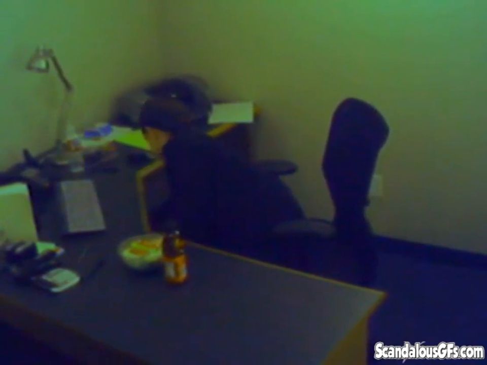 Horny girl masturbating with toy at the break work - Masturbation