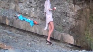 Clumsy girl accidentally shows her  pussy