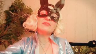 Strapon JOI In Rabbit Mask And PVC Coat  Sexy Blonde MILF Dirty Talk Ro