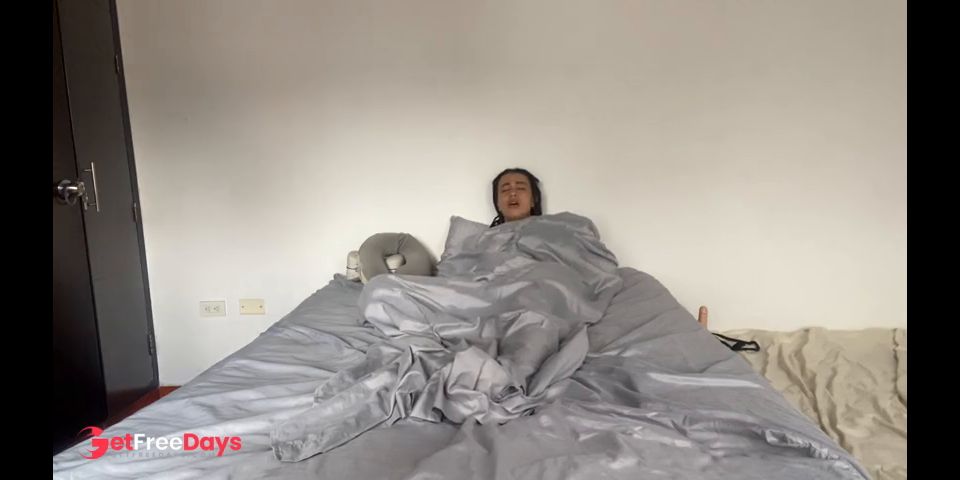 My stepsister catches me masturbating, joins me and I take the opportunity to fuck her hard with a s