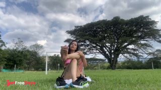 [GetFreeDays.com] Squirt outdoors and in public in the middle of a soccer field Porn Film March 2023