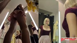 [GetFreeDays.com] Young blonde shows tits in public place. Try on haul transparent clothes Adult Video November 2022