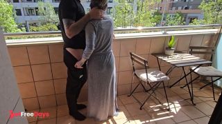 Busty French Girl Sucks My Cock on a Paris Hotel Balcony Risky Blowjob