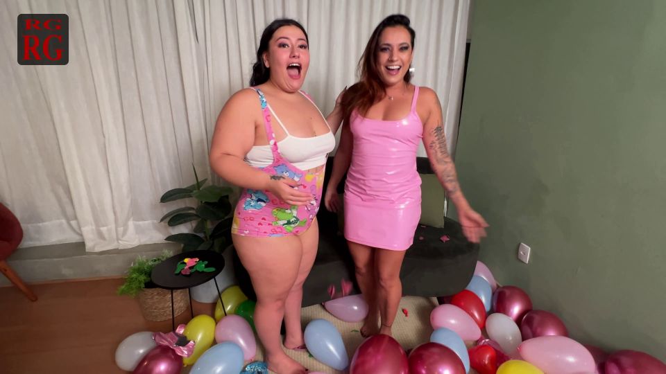 Rayssa Garcia Domme - two girls popping balloons clip 02 of 03