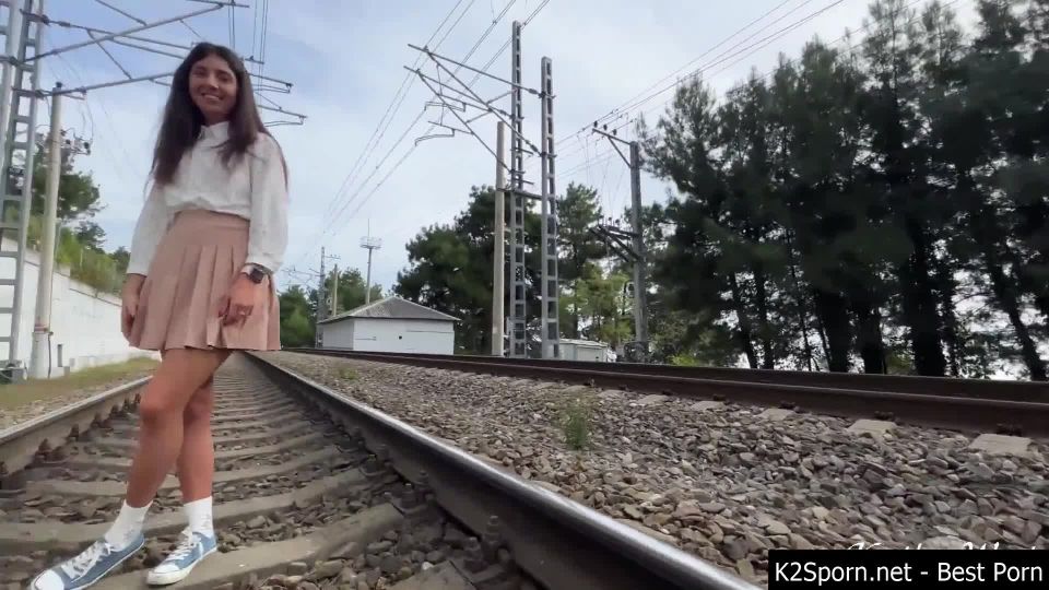 Katty West - Amateur Public Sex On The Rails Amateurporn