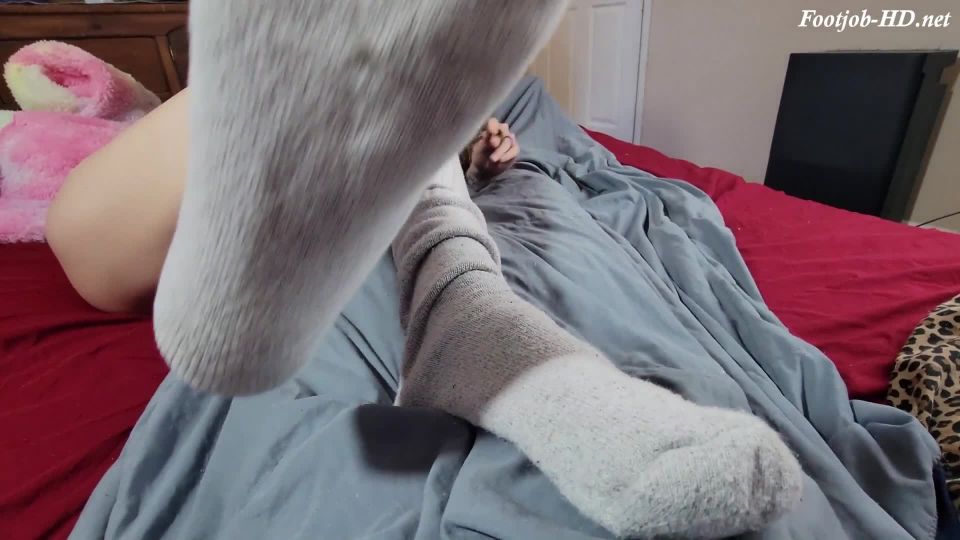 xxx video 18 grandma foot fetish Your Teen Step-Sister Strokes Your Cock With Sexy Socked Feet, sockjobs on feet porn