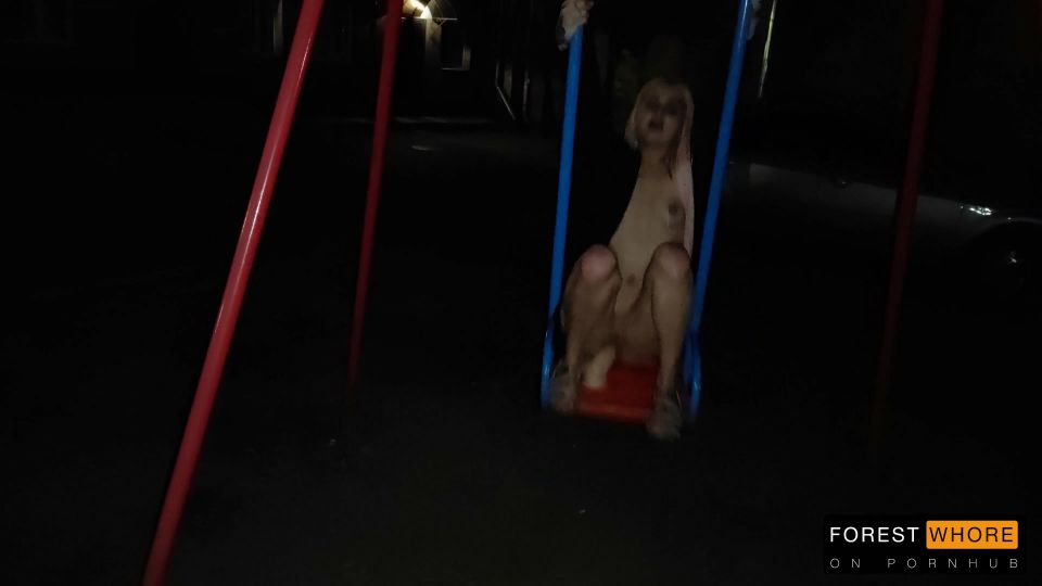 Forest Whore - Night naked walk, licking public toilet and public fetishes  - 2020 - bdsm porn hijab femdom