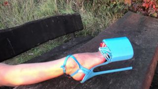 xxx video 6 SEXY LENA VIP  — Fetish Model Lena — Extreme Blue High Heels - feet joi - femdom porn toenail fetish
