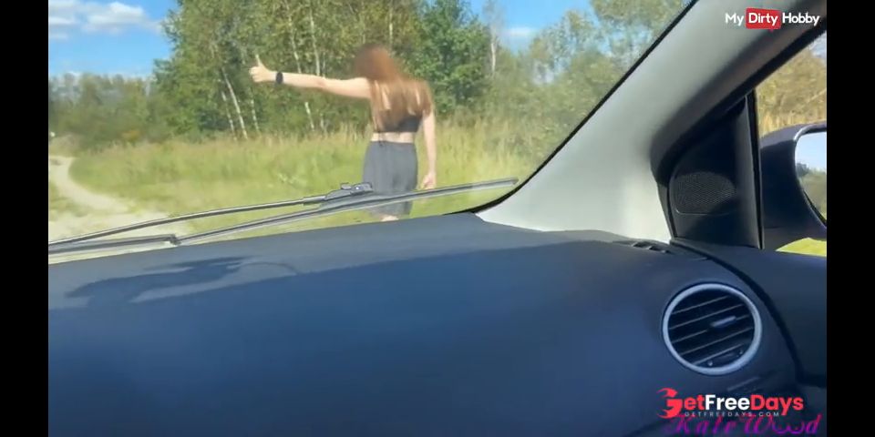 German amateur hitchhiker blows drivers cock and gets fucked hard in the car - MyDirtyHobby