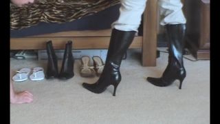 More Black Boot Ballbusting Kicks From Candy