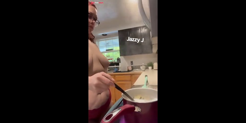 [GetFreeDays.com] BBW stepmom MILF cooks topless in thong your POV Adult Stream November 2022