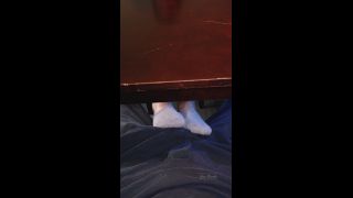 Stroking His Cock With My Feet Under The Table  Ava Brooke