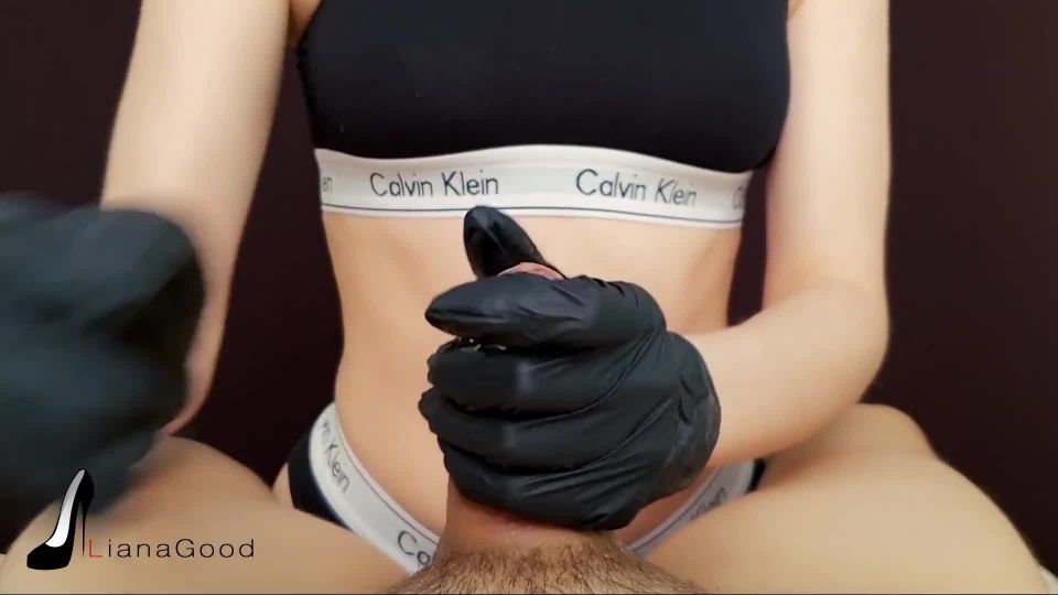 Liana Good - Black Gloves Handjob, happy femdom on handjob porn 