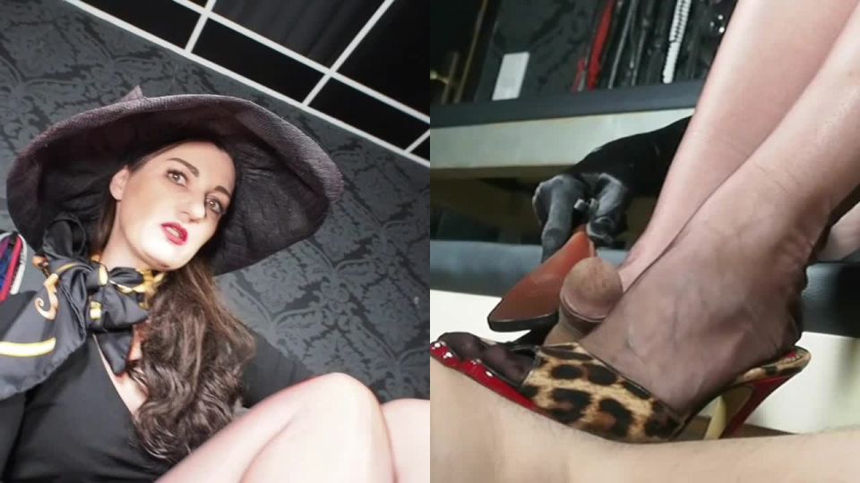 GERMAN FEMDOM - Lady Victoria Valente - Extreme High Heels cum feeding game - forced orgasm on femdom porn