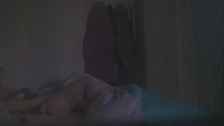 Wife fingering pussy on the bed. hidden cam