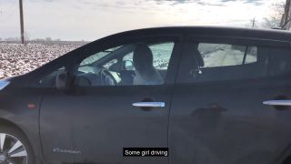 MarySlava - HOT PUBLIC SEX IN a CAR - in the Middle of the Winter Field  on pov 1080p amateur sex